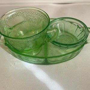 Green depression glass